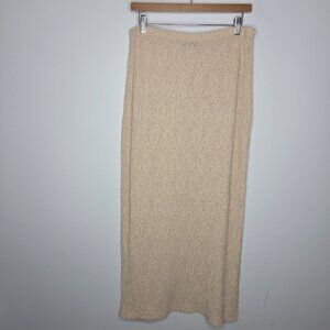 Front Street Womens Cream Textured Crinkle Pull On Skirt Size L Y2K Fairygrunge